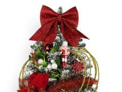 LAALU Zdobený umelý vianočný stromček Červený oriešok 60 cm s LED OSVETLENÍM V KVETE