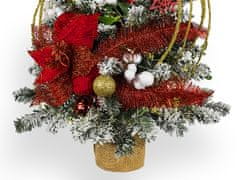 LAALU Zdobený umelý vianočný stromček Červený oriešok 60 cm s LED OSVETLENÍM V KVETE