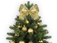 LAALU Zdobený umelý vianočný stromček GOLDEN CHRISTMAS II 60 cm s LED OSVETLENÍM V KVETE