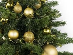 LAALU Zdobený umelý vianočný stromček GOLDEN CHRISTMAS II 60 cm s LED OSVETLENÍM V KVETE