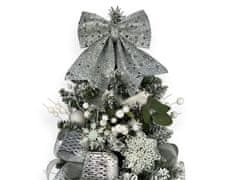 LAALU Zdobený umelý vianočný stromček WHITE MELODY 60 cm s LED OSVETLENÍM V KVETE