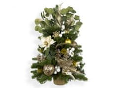 LAALU Zdobený umelý vianočný stromček NEGATIVE CHAMPAGNE II 60 cm s LED OSVETLENÍM V KVETE
