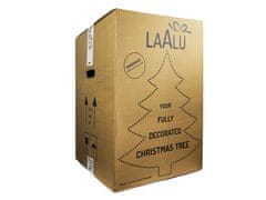 LAALU Zdobený umelý vianočný stromček NEGATIVE CHAMPAGNE II 60 cm s LED OSVETLENÍM V KVETINÁČI