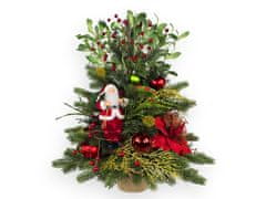 LAALU Zdobený umelý vianočný stromček SANTA II 60 cm s LED OSVETLENÍM V KVETE