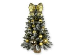 LAALU Zdobený umelý vianočný stromček GOLDEN CHRISTMAS 60 cm s LED OSVETLENÍM V KVETE
