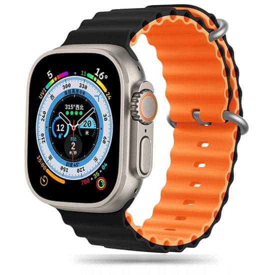 Tech-protect Iconband Pro remienok na Apple Watch 42/44/45/49mm, black / orange
