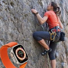 Tech-protect Nylon remienok na Apple Watch 42/44/45/49mm, black / orange