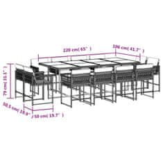 Petromila vidaXL 13-dielna záhradná jedálenská súprava vankúše hnedá polyratan