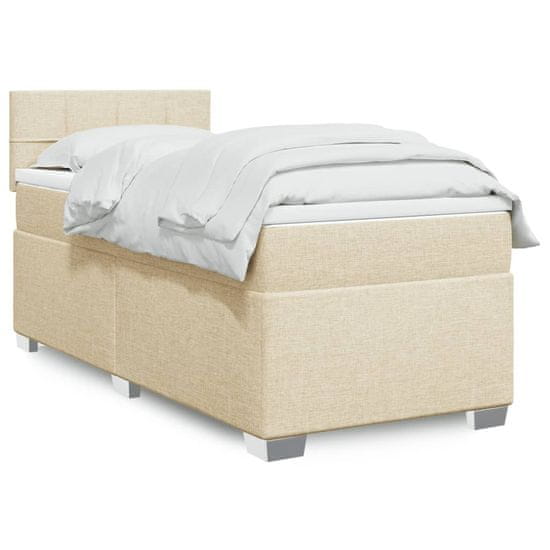 shumee Boxspring posteľ s matracom krémová 100x200 cm látka