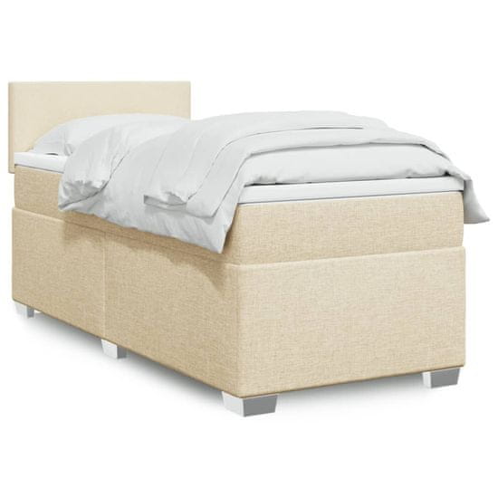 shumee Posteľný rám boxspring s matracom krémový 90x190 cm látka