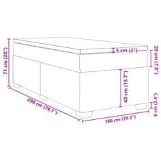 Petromila vidaXL Boxspring posteľ s matracom tmavosivá 100x200 cm látka