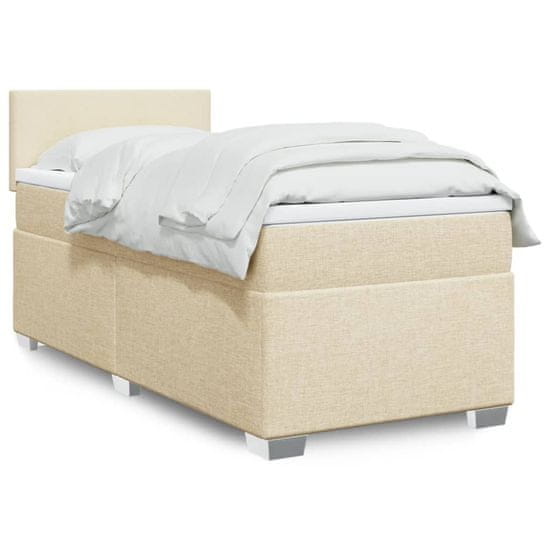 shumee Boxspring posteľ s matracom krémová 100x200 cm látka