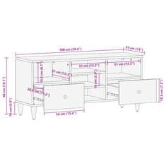 Petromila vidaXL TV skrinka 100x33x46 cm, mangový masív