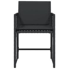 Petromila vidaXL Záhradné stoličky so sedákmi 4 ks čierne polyratanové
