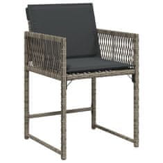 Petromila vidaXL Záhradné stoličky s vankúšmi 4 ks sivé polyratanové