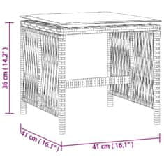 Petromila vidaXL Záhradné taburetky s vankúšmi 4 ks čierne 41x41x36 cm polyratan