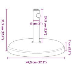 Vidaxl Podstavec pod slnečník pre Ø32/35/38 mm tyče 15 kg kruh