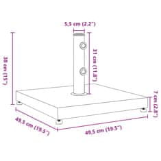 Vidaxl Stojan na slnečník pre Ø32/38/48 mm tyče 28 kg štvorec