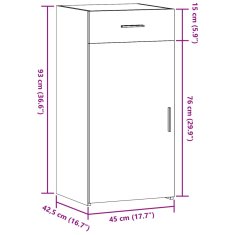 Petromila vidaXL Komoda sivý dub sonoma 45x42,5x93 cm kompozitné drevo