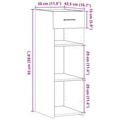 Petromila vidaXL Komoda dymový dub 30x42,5x93 cm kompozitné drevo