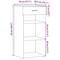 Petromila vidaXL Komoda dub sonoma 45x42,5x93 cm kompozitné drevo