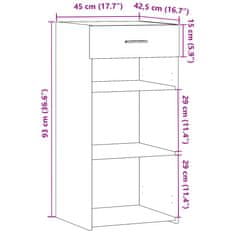 Petromila vidaXL Komoda sivý dub sonoma 45x42,5x93 cm kompozitné drevo