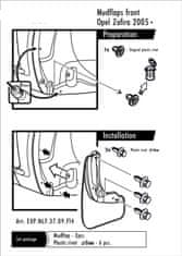 HromTech Zásterky, lapače nečistôt, Opel Zafira B, 2005-2014, predné