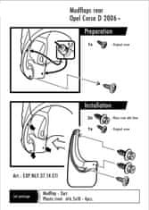 HromTech Zásterky, lapače nečistôt, Opel Corsa D, 2006-2014, HTB, zadné