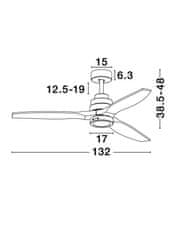 Nova Luce NOVA LUCE stropný ventilátor so svetlom NATURE matná biela oceľ a sklo dubové drevo 5 rýchlostí 25W LED 9952314