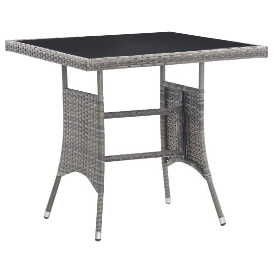 Petromila vidaXL Záhradný stôl, sivý 80x80x74 cm, polyratan