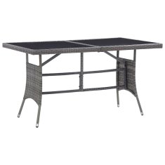 Petromila vidaXL Záhradný stôl, sivý 140x80x74 cm, polyratan