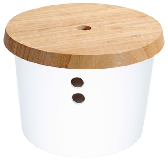 Kesper Skladovacia nádoba, Ø 21 cm, plast/bambus, biela