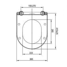 Mereo WC sedátko Slim - duroplast, Soft - Close, nerez. pánty - Easy Lock, biele M-CSS116 - Mereo