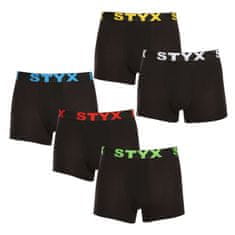 Styx 5PACK pánske boxerky športová guma čierné (5G9601) - veľkosť M