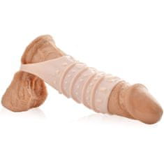 XSARA Gelový návlek na penis a varlata s masážními výčnělky - 71688735