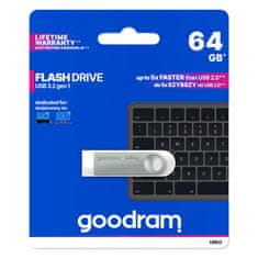 GoodRam Flash disk UNO3 64GB USB 3.2 strieborný