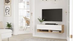 VerDesign Závesný TV stolík FREY 13, farba borovica + biela