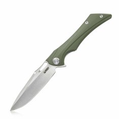 KUBEY KB245B Raven Green vreckový nôž 9,5 cm, zelená, G10, spona