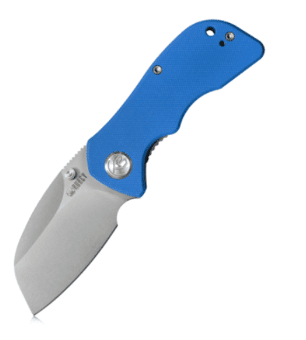 KUBEY KU180C Karaji vreckový nôž 6,5 cm, Bead Blasted, modrá, G10