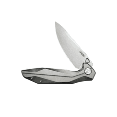 KUBEY KB235F Nova vreckový outdoorový nôž 9,3 cm, šedá, titán 