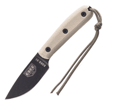 ESEE -3HM-B Plain Edge nôž na prežitie 9,2cm, krémová, čierna, Micarta, puzdro