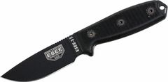 ESEE ESEE-3MIL-P-BLK 3 univerzálny nôž 9,8 cm, celočierny, G10, plastové puzdro 