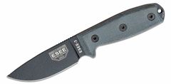 ESEE ESEE-3PM-MB-B univerzálny pevný nôž 9,8cm, čierna, šedá, Micarta, plastové puzdro čierne