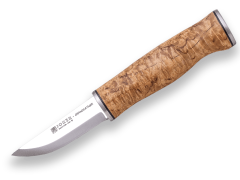 Joker CL126 GRANDFATHER bushcraft nôž 8 cm, drevo kučeravej brezy, kožené puzdro