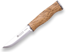 Joker CL127 PUUKKO lovecký nôž 10 cm, drevo kučeravej brezy, kožené puzdro