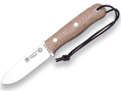 Joker CM113-P TRAMPERO outdoorový nôž 10 cm, hnedá, Micarta, kožené puzdro, kresadlo