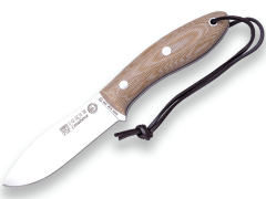 Joker CM114-P CANADIENSE outdoorvý nôž 10,5 cm, hnedá, Micarta, kožené puzdro, kresadlo