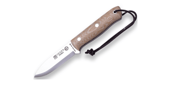 Joker CM115 NÓRDICO vonkajší nôž 10 cm, hnedá, Micarta, kožené puzdro