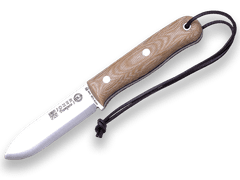 Joker CM124 Trampero vonkajší nôž 10 cm, hnedá Micarta, kožené puzdro