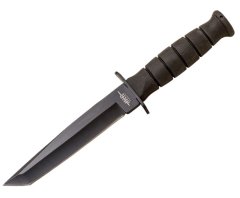 Joker JKR0772 COMBAT TANTO taktický bojový nôž 15 cm, celočierna, plast ABS, nylonové puzdro